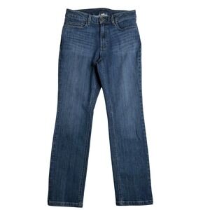 LL Bean BeanFlex Straight Leg Favorite Fit Denim Blue Jeans Womens 10 Reg